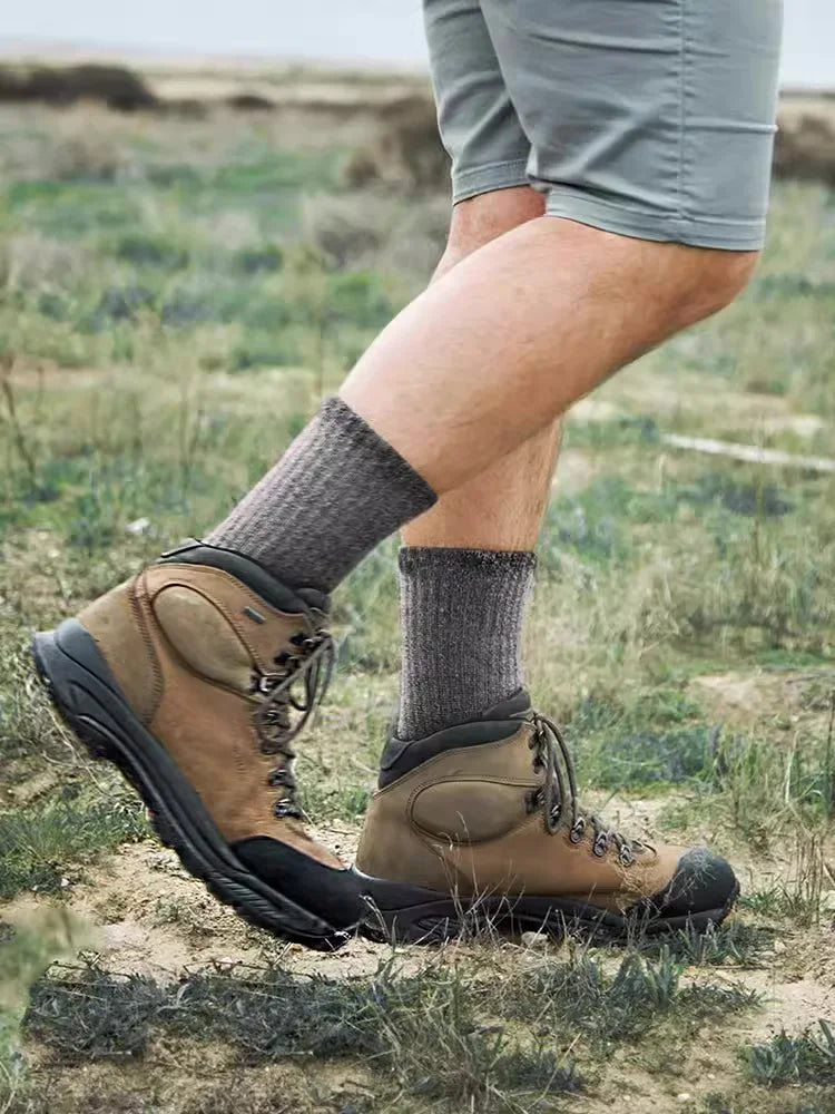 50% Merino Wool Socks For Men Thicken Warm Hiking Cushion Crew Socks Merino Wool Sports Socks Moisture Wicking calcetines hombre